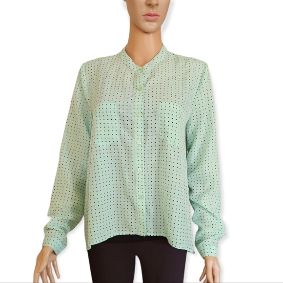 Forever 21 Mint Green Polka Dot Blouse - Picture 1 of 6